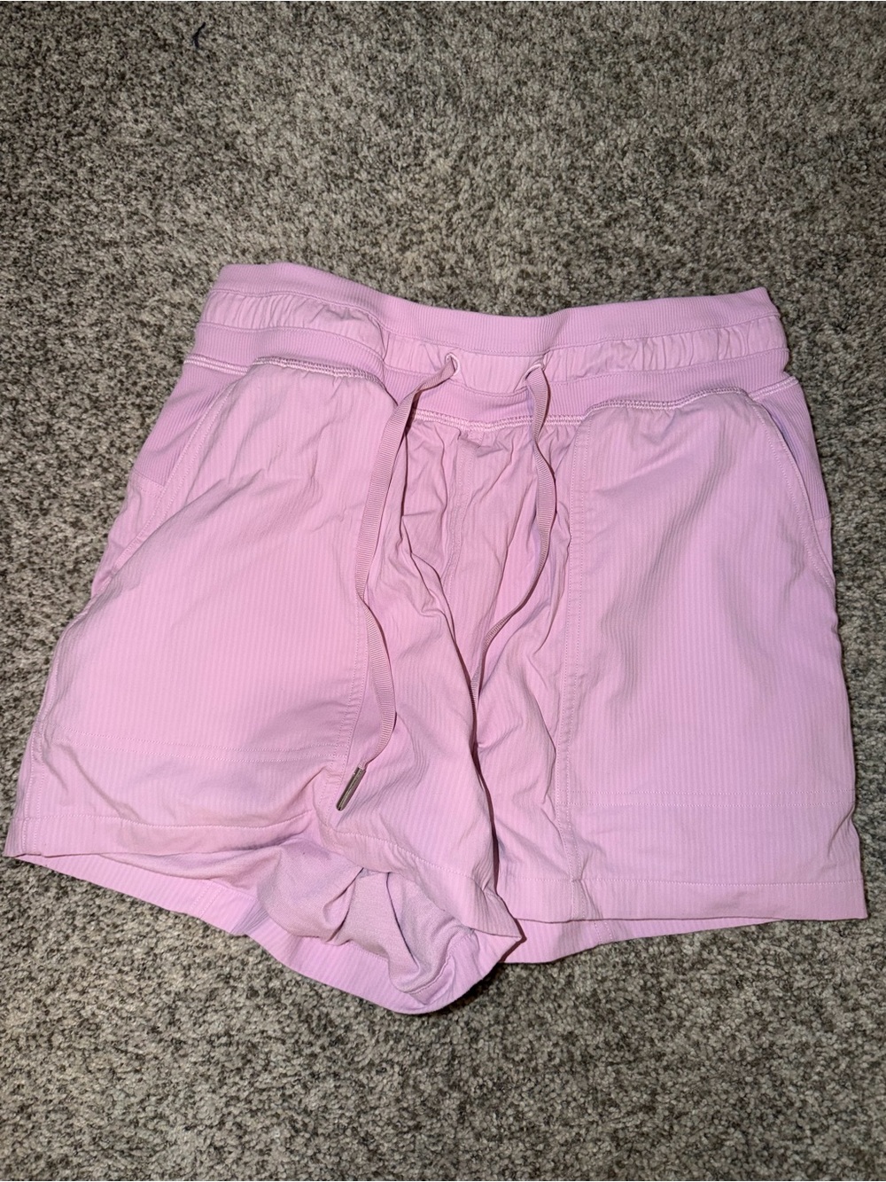 lululemon athletica Pink Ribbed Drawstring Athletic Shorts